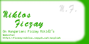 miklos ficzay business card